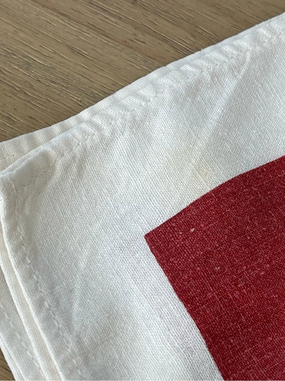 Red and White Bird Geese Square Scarf Linen